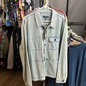 John Varvatos Men's Light Blue Denim Shirt/Chore Jacket